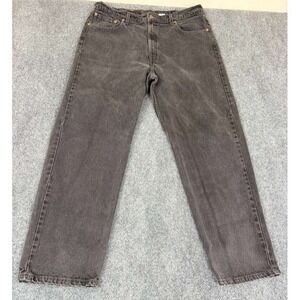 Vintage 1998 Levi's 505 Mens Black Jeans 42x32  (41x32) Made in USA Straight Leg